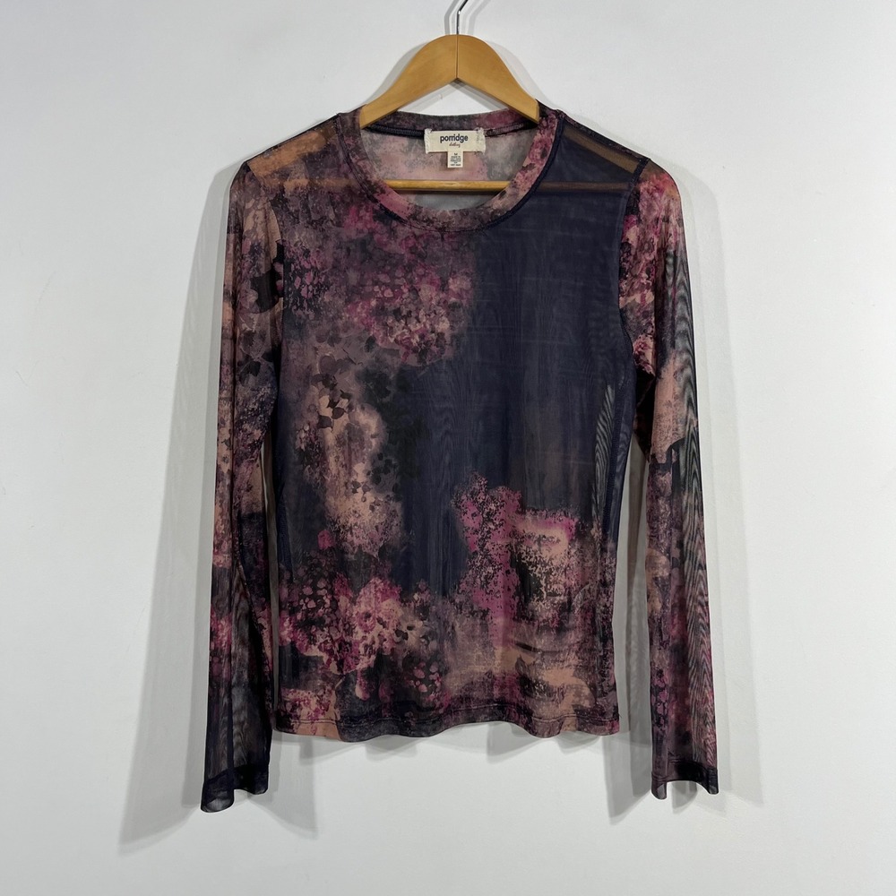 Porridge Whimsigoth Y2K Fairy Grunge Streetwear Mesh Top Abstract Medium Boho